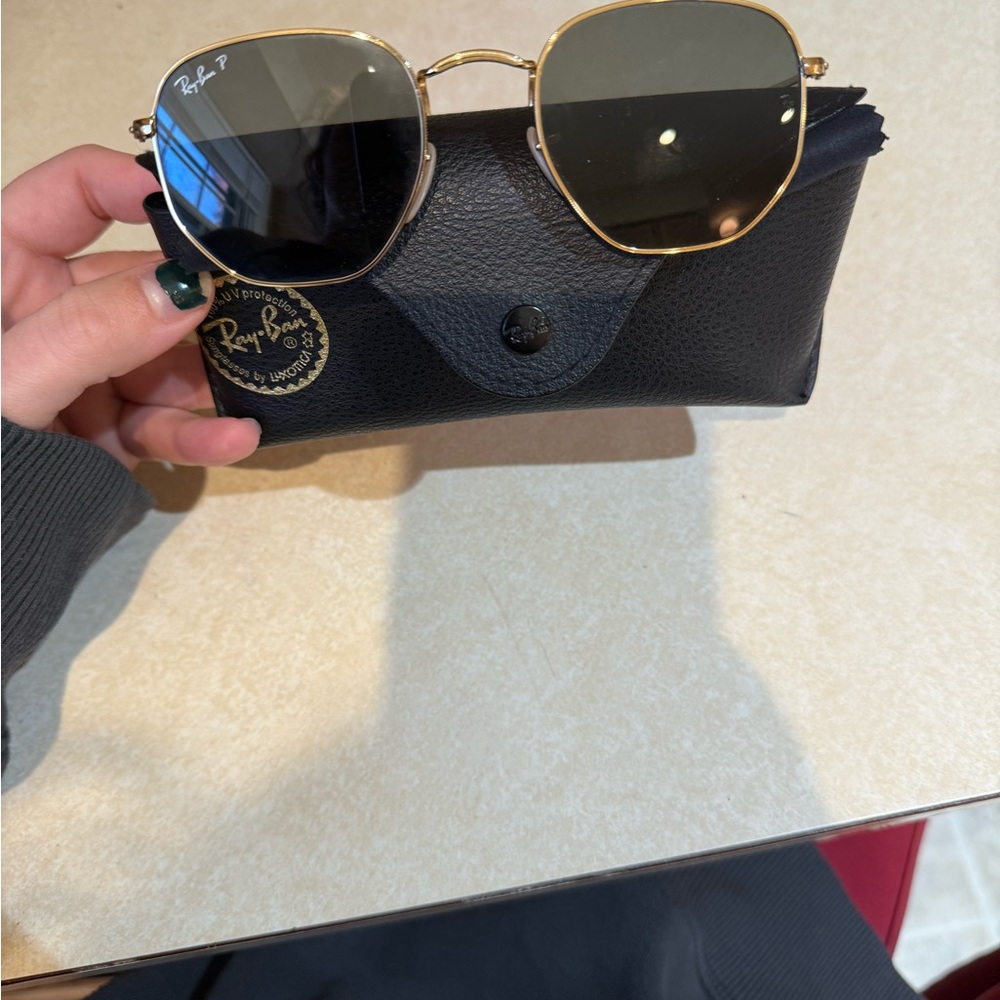 Ray-Ban Black Lens Gold Frame Sunglasses